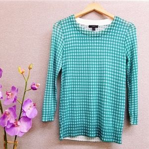 J Crew Tippi Gingham Checkered crew neck s…